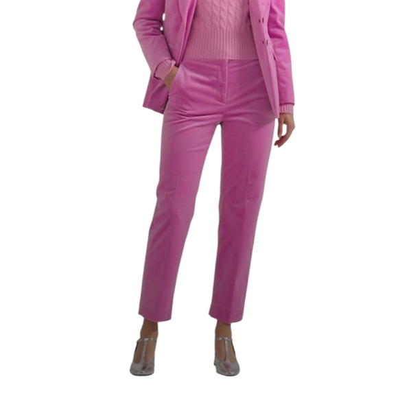J. Crew Kate Stretch Velvet Straight Leg Pants In Pressed Dahlia NWT Size 6 - Picture 1 of 12